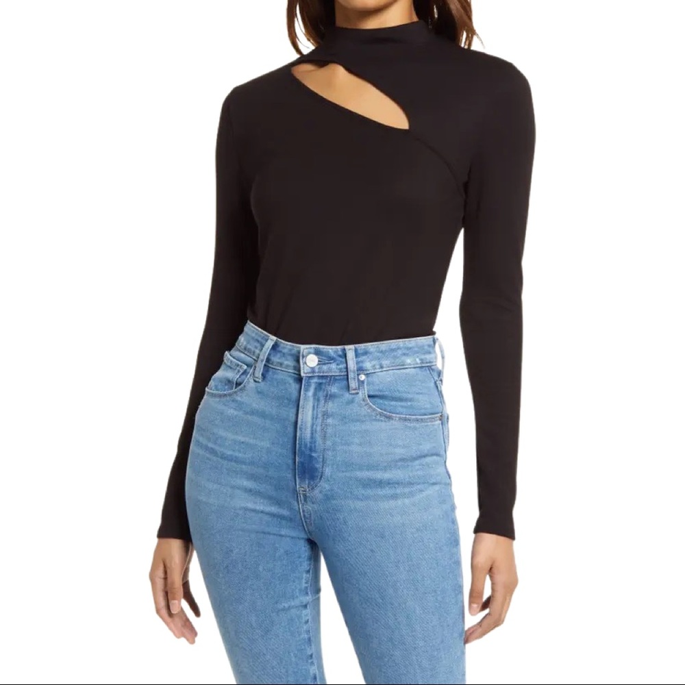 NWT Sleek, Black Halogen Cutout Top